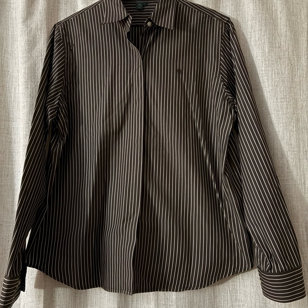 Lauren Ralph Lauren Black Pinstripe Dress Shirt